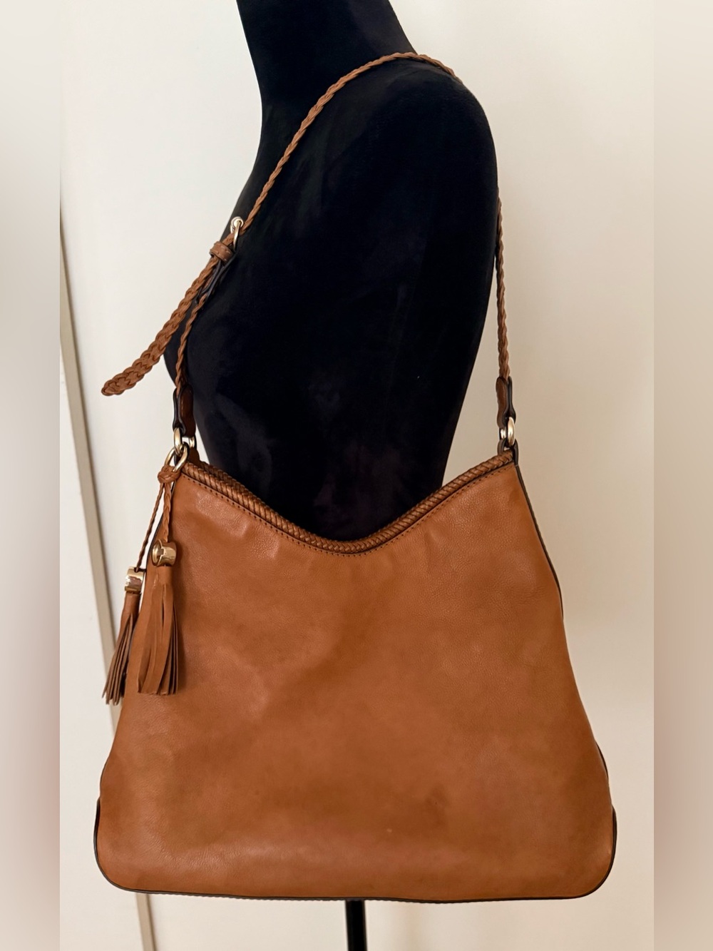 GUCCI Marrakech Medium Hobo Shoulder Bag Calfskin Brown 257026